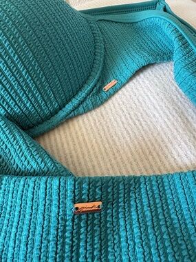 PINK Victoria's Secret Textured Teal Bikini Top & Bottoms